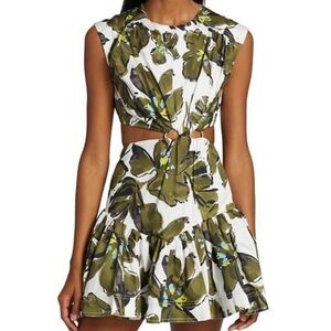 Aje Oasis Floral Cutout Dress
